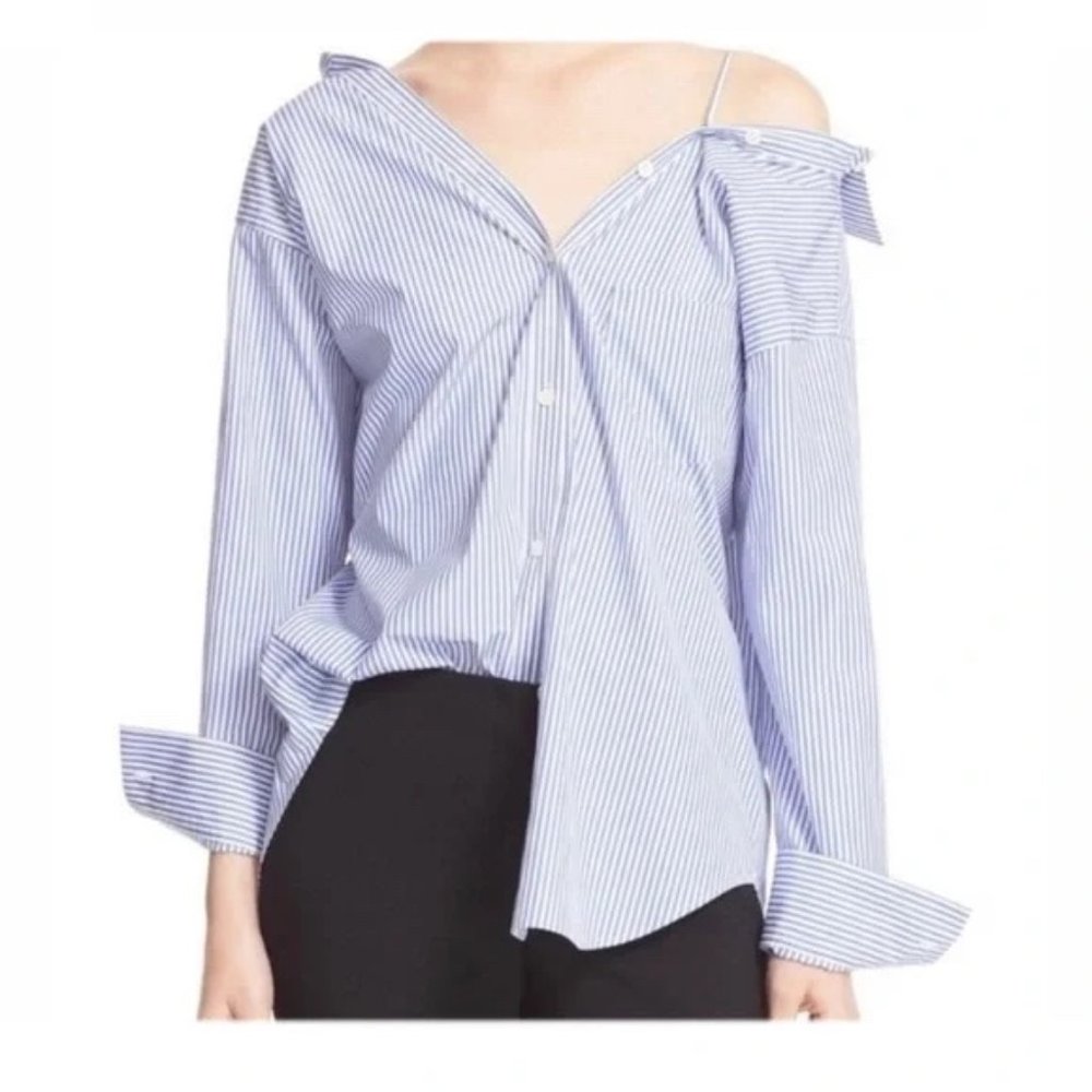 Theory Off-the-Shoulder Button Down Shirt